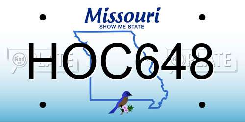 HOC648 Missouri License Plate