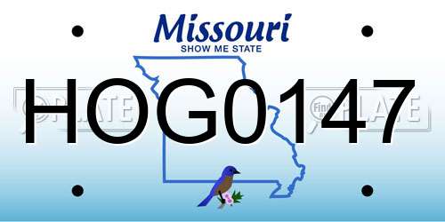 HOG0147 Missouri License Plate