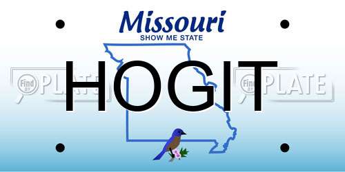 HOGIT Missouri License Plate