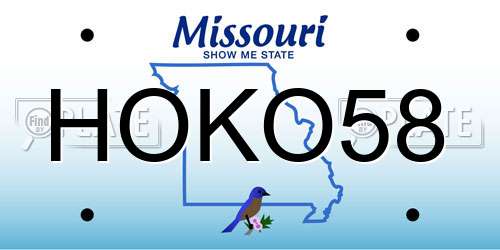HOKO58 Missouri License Plate