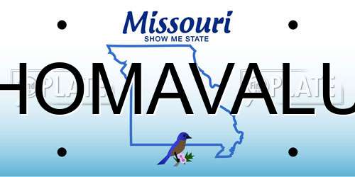 HOMAVALU Missouri License Plate