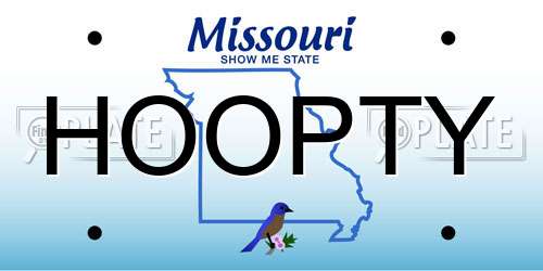 HOOPTY Missouri License Plate
