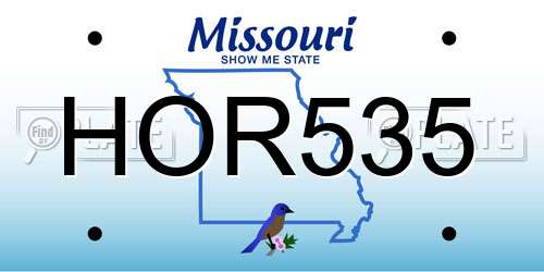 HOR535 Missouri License Plate