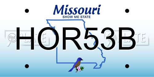 HOR53B Missouri License Plate