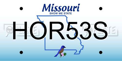 HOR53S Missouri License Plate