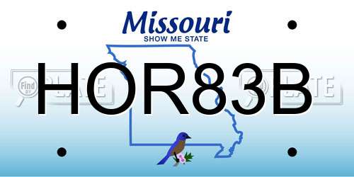 HOR83B Missouri License Plate