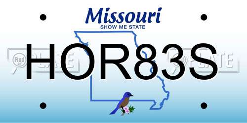 HOR83S Missouri License Plate