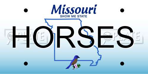 HORSES Missouri License Plate