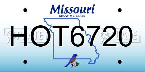 HOT6720 Missouri License Plate