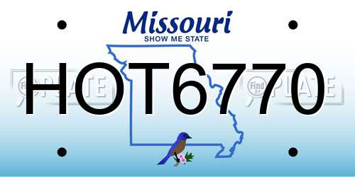 HOT6770 Missouri License Plate