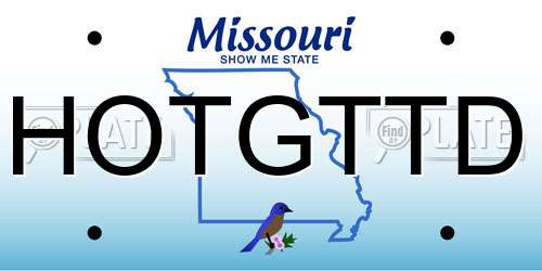 HOTGTTD Missouri License Plate
