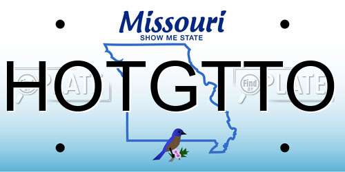 HOTGTTO Missouri License Plate