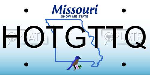 HOTGTTQ Missouri License Plate