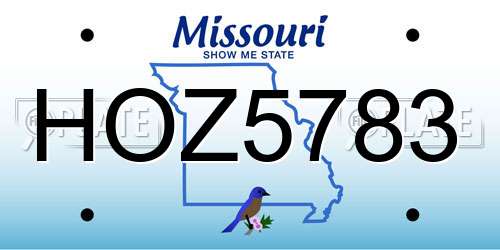 HOZ5783 Missouri License Plate