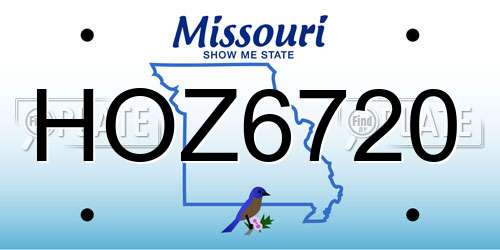 HOZ6720 Missouri License Plate