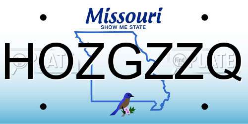 HOZGZZQ Missouri License Plate
