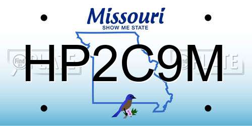 HP2C9M Missouri License Plate