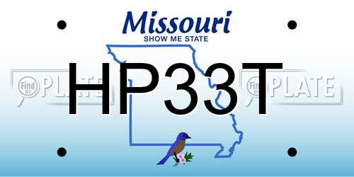 HP33T Missouri License Plate
