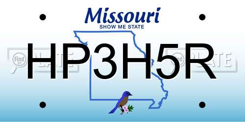 HP3H5R Missouri License Plate