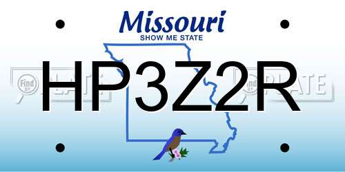 HP3Z2R Missouri License Plate