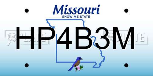 HP4B3M Missouri License Plate