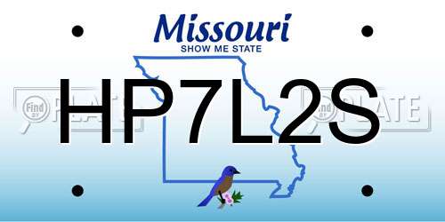 HP7L2S Missouri License Plate