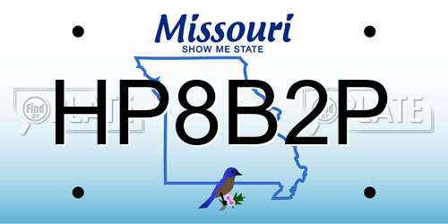 HP8B2P Missouri License Plate