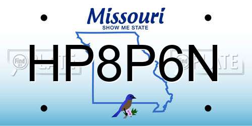 HP8P6N Missouri License Plate