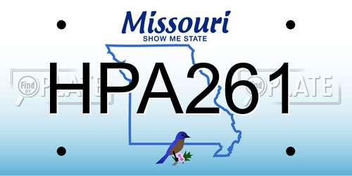 HPA261 Missouri License Plate