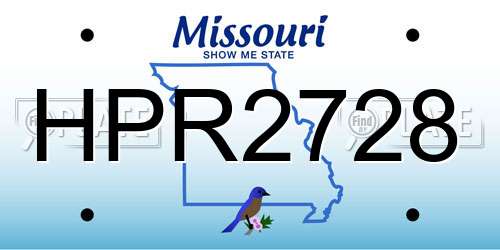 HPR2728 Missouri License Plate
