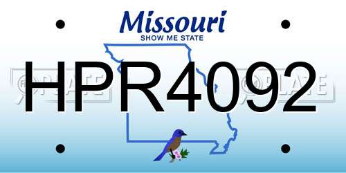 HPR4092 Missouri License Plate