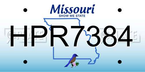 HPR7384 Missouri License Plate