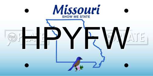 HPYFW Missouri License Plate