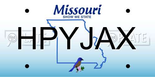 HPYJAX Missouri License Plate
