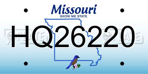 HQ26220 Missouri License Plate