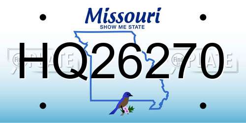 HQ26270 Missouri License Plate