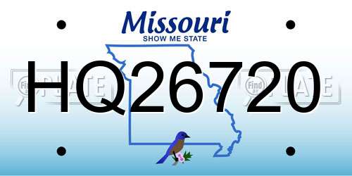 HQ26720 Missouri License Plate
