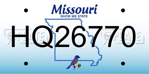 HQ26770 Missouri License Plate