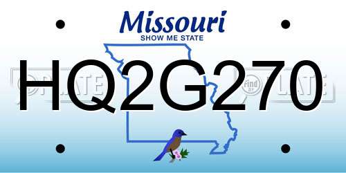 HQ2G270 Missouri License Plate