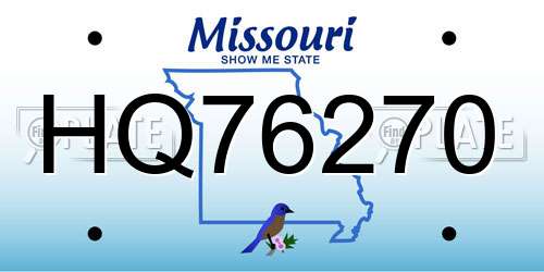 HQ76270 Missouri License Plate