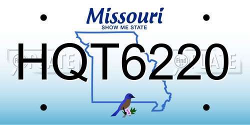 HQT6220 Missouri License Plate