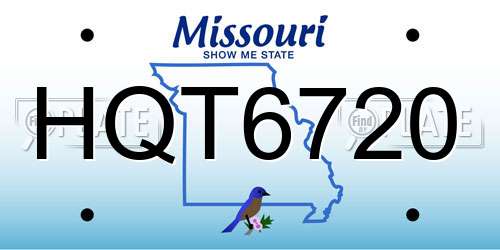 HQT6720 Missouri License Plate