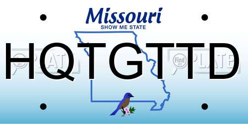 HQTGTTD Missouri License Plate