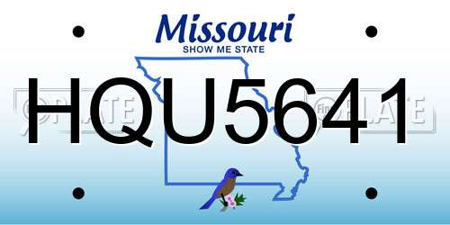 HQU5641 Missouri License Plate