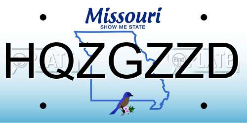 HQZGZZD Missouri License Plate