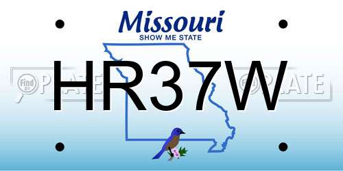 HR37W Missouri License Plate