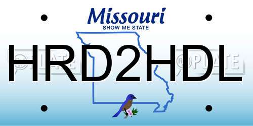 HRD2HDL Missouri License Plate
