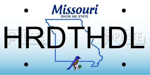 HRDTHDL Missouri License Plate