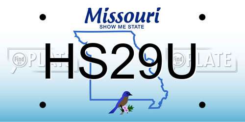 HS29U Missouri License Plate
