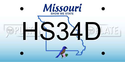 HS34D Missouri License Plate